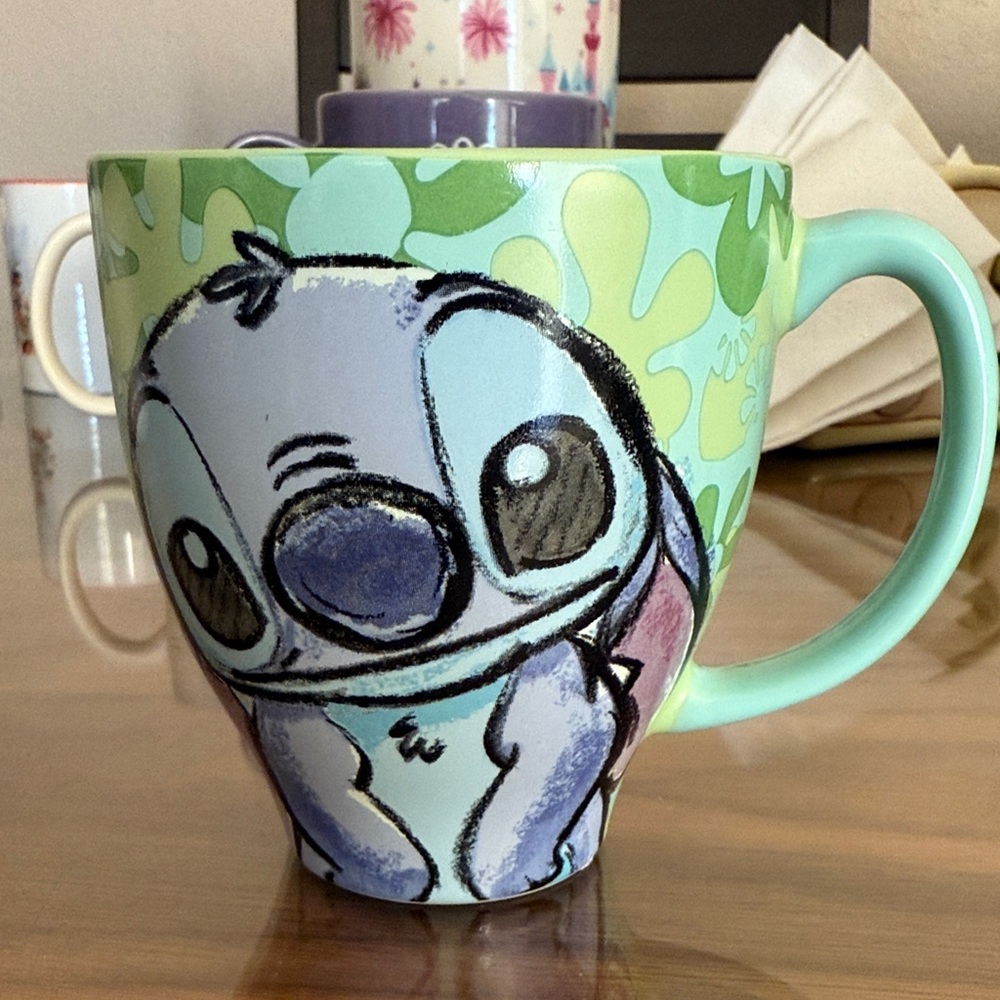 Small Stitch Character Mug with Green Accents
